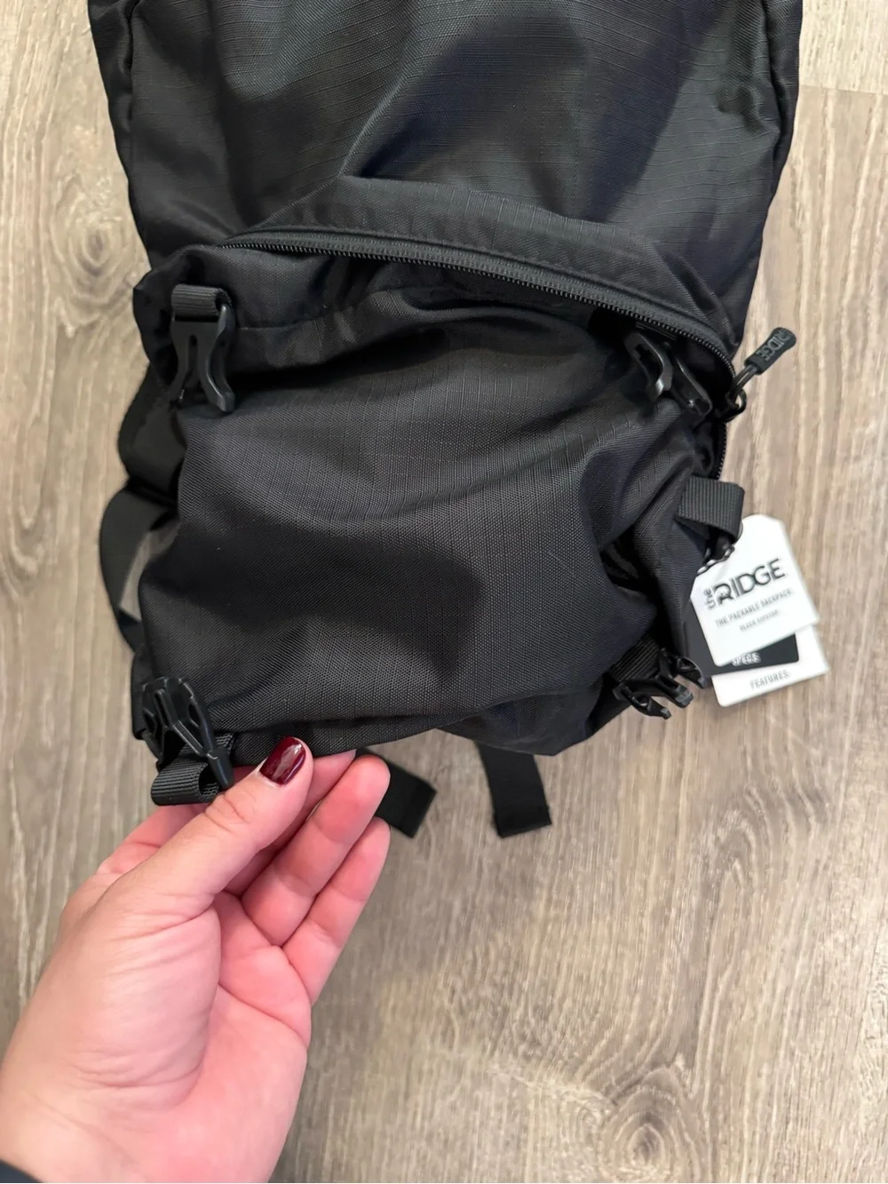 Ridge Packable Backpack in Matte black